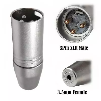 XLR Male To 3.5mm 1/8 Balanced Mini Jack Female Microphone Audio Converter • £5.95