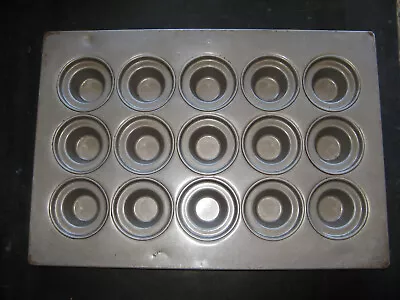 EKCO GLACO COMMERCIAL 15 Slot CROWN MUFFIN PAN 20 Gauge Aluminized Steel 18x27  • $95