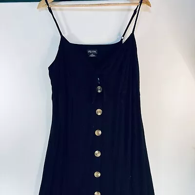 City Chic Womens Black Button Front Dress Plus Size Medium Midi Maxi • $30