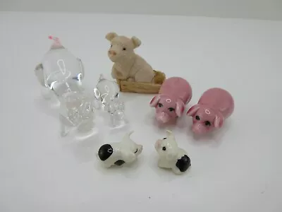 Miniature Pig Collection - Most Are Glass - 7 Pieces  • $14.45