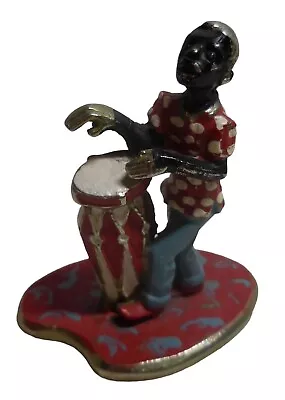 1950's/1960's VOODOO/BEATNIK Drum/Bongo Playing 2  PAINTED Metal Figurine • $20