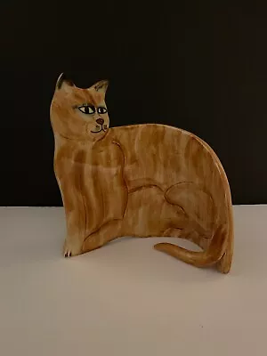 Mann Japan Ceramic Flat Curved Cat Figurine. • $24.99