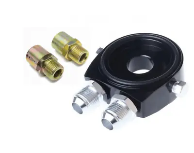 M20X1.5 3/4-16 JDM Cars Oil Turbo Cooler Adapter Relocate Sandwich Plate Black • $18.99