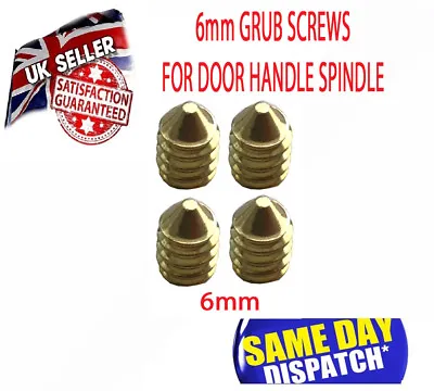 £3.50 • Buy M4 M5 M6 Grub Screw Door Handles Spindle Brass Silver Stainless Steel Finish