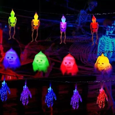 LED String Light Ghost/Skeleton/Gauze Skull Fairy Light Festival Home Yard Decor • $19.37