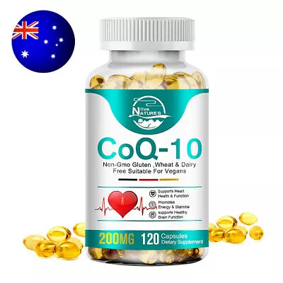 CoQ 10 Coenzyme Q10 Capsules 200mg For Cardiovascular Heart Health High Strength • $23.69