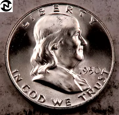 1950 Franklin Half Dollar ~ Gem BU ~ 90% Silver ~ 1 Coin • $34.98