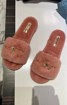 Michael Kors Alexis Open Toe Slide Slipper - Sunset Rose • $69