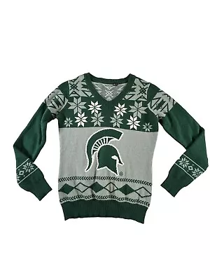 Michigan State MSU Spartans Women's Small Green Ugly Christmas Sweater • $21.21