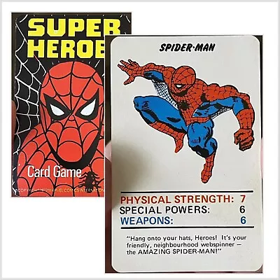 Extremely Rare Vintage 1977 Marvel Superheroes Spiderman Top Trumps Card Game • $95