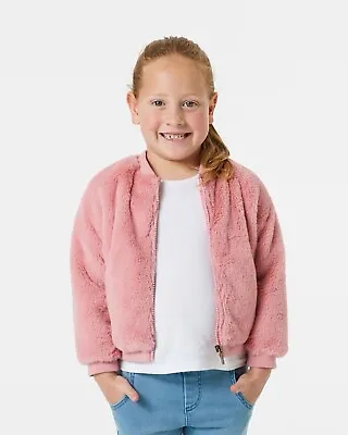 Bomber Jacket 12 Girls Pink Faux Fur BNWT • $20