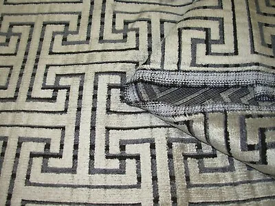 2 Yds~greek Key Maximus Geometric Cut Chenille Upholstery Fabric For Less • $37