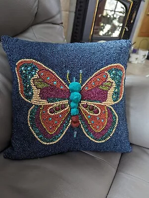 Mackenzie-Childs Blue Butterfly Pillow • $75