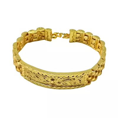 Bracelet Thai Gold 24k Dragon Chinese Yellow Chain Solid Pendant 3 Baht 7 In Men • $126.75