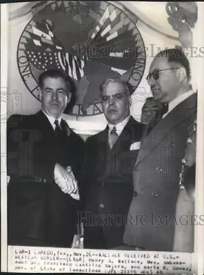 1940 Press Photo Henry A. Wallace Dr. Francisco Castillo Najera And Marte Gomez • $19.99