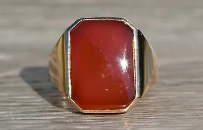 Men's Rose Gold Carnelian Cocktail Ring • $1535