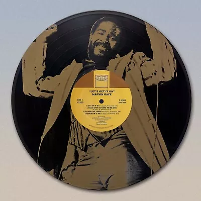 Marvin Gaye Let's Get It On 12  LP Record Laser Etched Ready Wall Art • $49.95