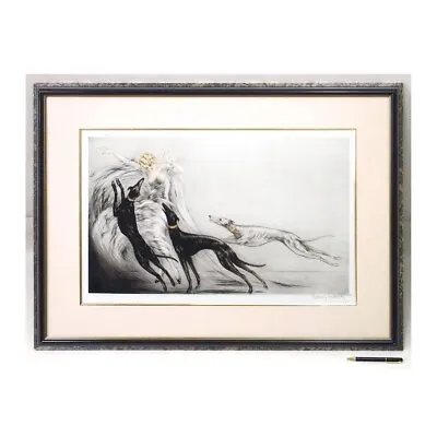 LOUIS ICART   Coursing Ⅱ  Original Etching 1929 Women's Portrait Singed Framed • £1930.27