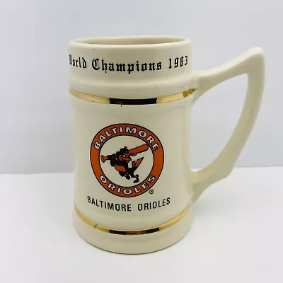 Vintage 1983 World Series Champions Baltimore Orioles Ceramic Stein Mug Mlb • $16.99