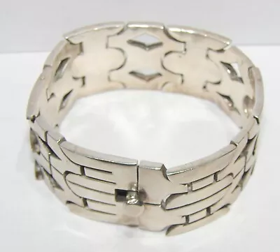 VINTAGE MEXICO TB 85 STERLING SILVER 925 LINK BRACELET 123 Grams • $120