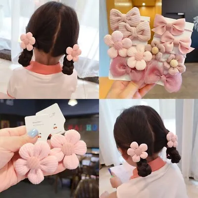 10pcs/set Kids Elastic Hair Bands Bows Bobbles Baby Girls Hair Accessories Gifts • £3.79