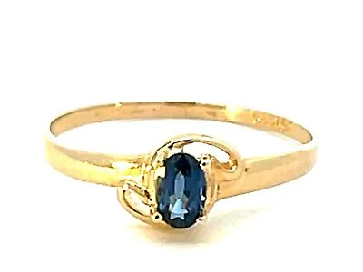 $258.62 • Buy Blue Sapphire Ring In 14k Yellow Gold
