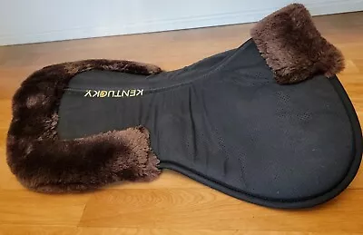 KENTUCKY HORSEWEAR Memory Foam Half Pad Microfiber Faux Sheepskin Black/Brown • $179.10