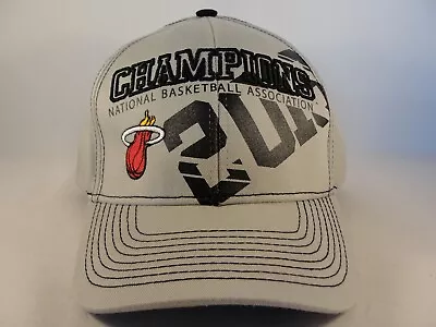 Miami Heat NBA Champions 2013 Adjustable Strap Hat Cap Gray • $15