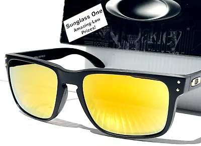 NEW Oakley HOLBROOK XL Matte Black PRIZM POLARIZED 24k Gold Sunglass 9417-44 • $168.87