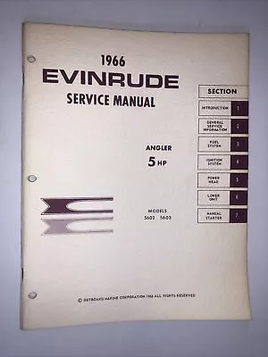 1966 5 HP Genuine OEM Evinrude Johnson Outboard Repair & Service Manual 5HP • $19.99