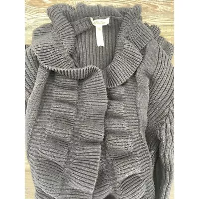 Matilda Jane Women's Black Ruffle Trim Open Cardigan Size Medium • $19.21