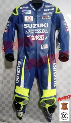 New Suzuki Ecstar Gsxr 1 & 2 Piece Motorbike Motorcycle Racing Leather Suit • $229.99