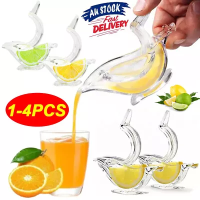 1-4PCS Manual Lemon Squeezer Acrylic Clip Orange Fruit Hand Juicer Home Kitchen • $12.21