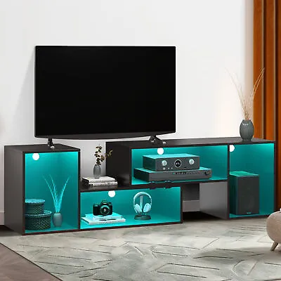 Double L Shaped TV Stand Entertainment Center W/ LED Lights For 65/70/75 Inch TV • $108.99