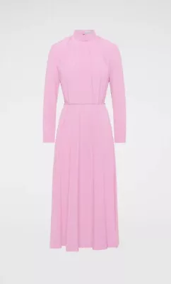 $450 • Buy Scanlan Theodore Silk Neck Gather Dress Pink Size 6 Pre-Owned
