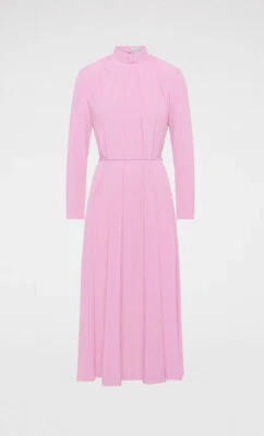 $450 • Buy Scanlan Theodore Silk Neck Gather Dress Pink Size 6 Pre-Owned