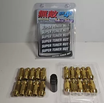 MUTEKI SR48 OPEN-END 20PC LUG NUTS 12x1.25 FOR INFINITI/NISSAN YELLOW • $59.99