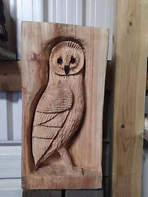 £100 • Buy Great Christmas Gift Idea Sussex Chainsaw Carvings Elm Owl  Home Garden Wooden