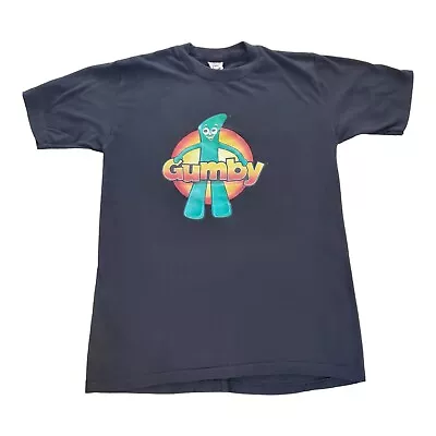 Vintage Gumby T-shirt Black Single Stitch 70s-80s Men's Medium (38-40) Signal • $77.21