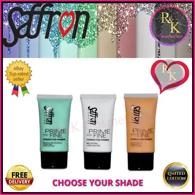 Saffron Prime And Fine Face Primer - Choose Your Shade - Waterproof     New • £4.15