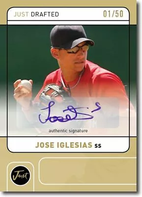 JOSE IGLESIAS 2011 Just DRAFTED Rookie Autograph GOLD Auto RC #/50 • $23.99