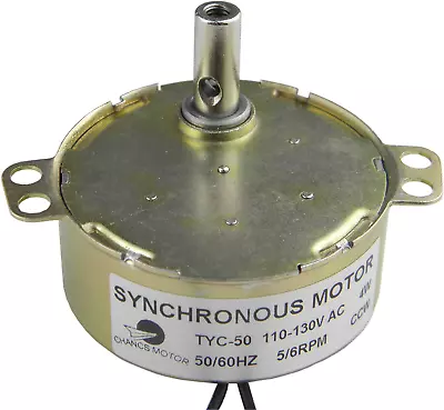 Small AC Synchronous Gear Motor TYC-50 110V AC 5/6RPM CCW Turntable Motor For El • $18.95