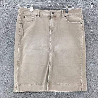 J.Jill Straight Pencil Short Skirt Womens 10 Beige Corduroy Zip Fly 5 Pockets • $21.59