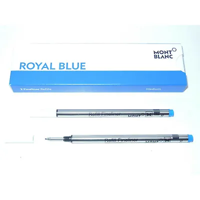 $34.95 • Buy New Montblanc Royal Blue Medium Fineliner / Rollerball Refill (2x1) 128248 M