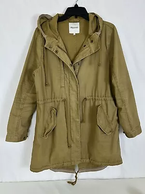 Madewell Tilden Utility Army Cotton Jacket Tan Brown Full Zip Coat Women's Large • $29.90