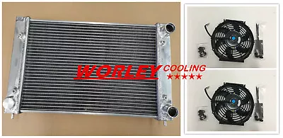 £155 • Buy 2Row Aluminum Radiator & 2 Set 10  Fans For VW Golf GTI MK2 1.6 8V 1.8 16V 81-92
