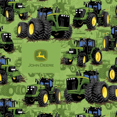 $6.75 • Buy JOHN DEERE Tractor Flip Green Sewing  Quilting Cotton Fabric FQ