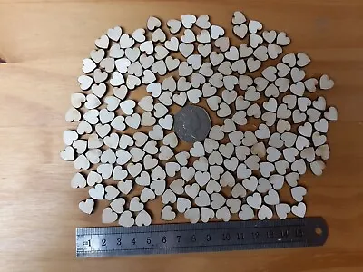 200x Mini Wooden Heart Shapes Laser Cut PLY Blank Embellishments Craft 10 X 10mm • £4.49