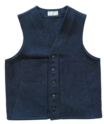 Vintage Filson Mackinaw Vest 42 Black Wool Made In USA Seattle Washington • $148.98