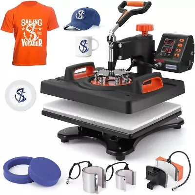 6 In 1 Heat Press Machine Digital Transfer Sublimation T-Shirt /Mug/Plate Hat • $189.99